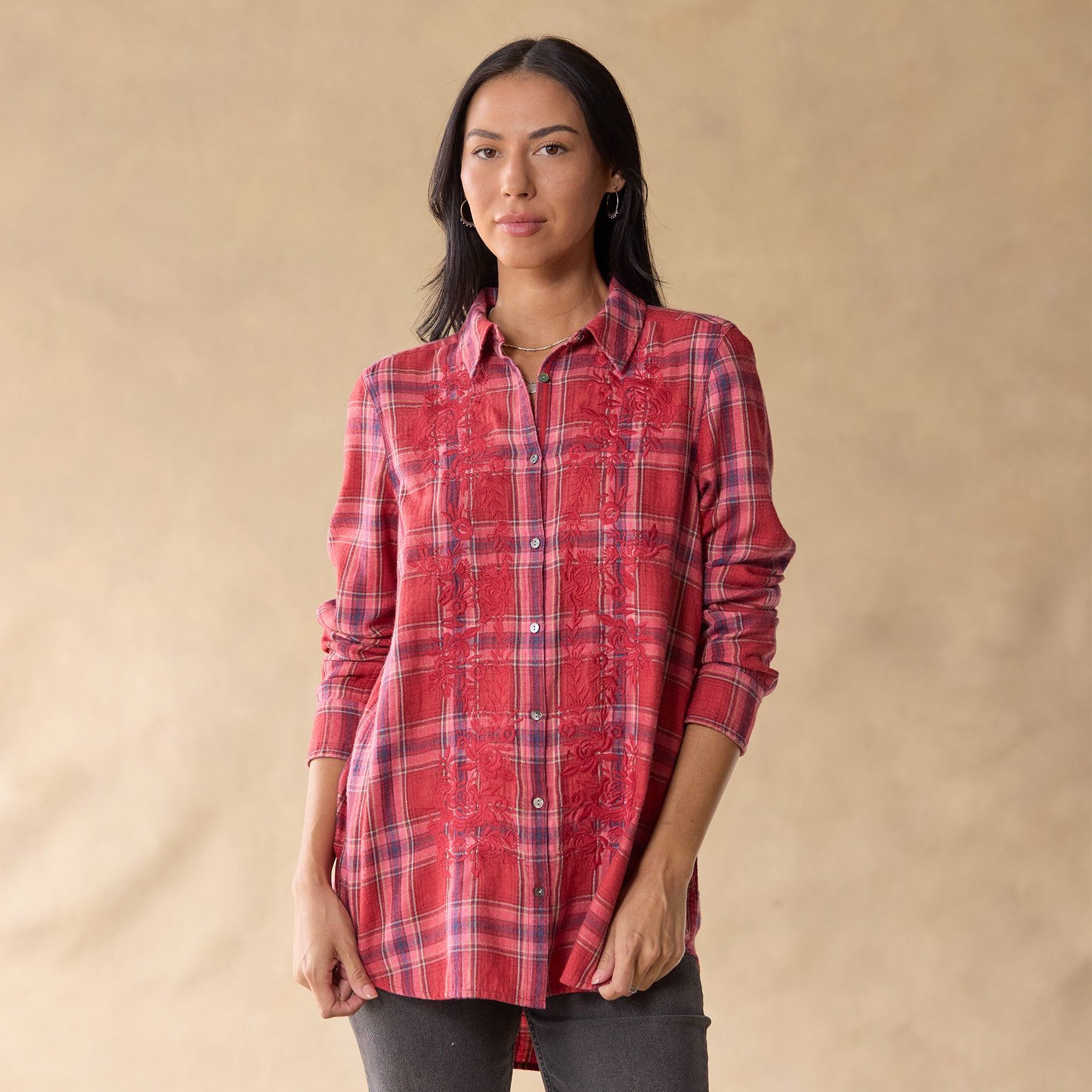 Amadi Plaid Tunic, Petite - Sundance Living