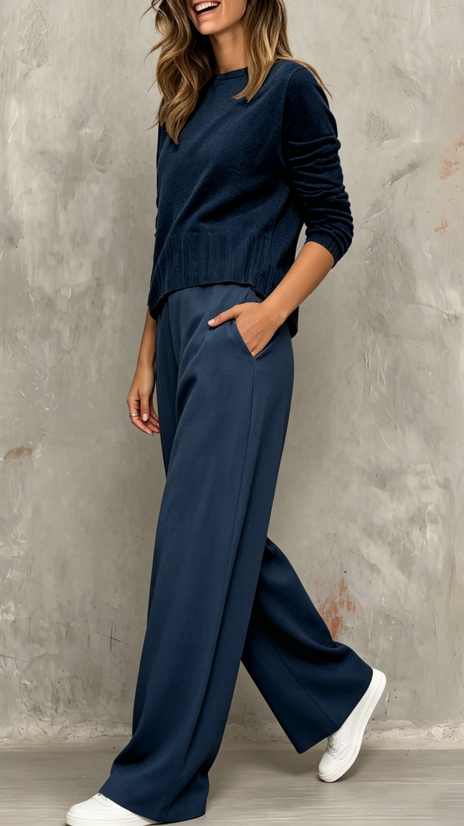 Women's Knitted Wide-Leg Pants Two-Piece Set - Nordfashionstorm - Women's Clothing, Fashion for You - Nordfashionstorm.com