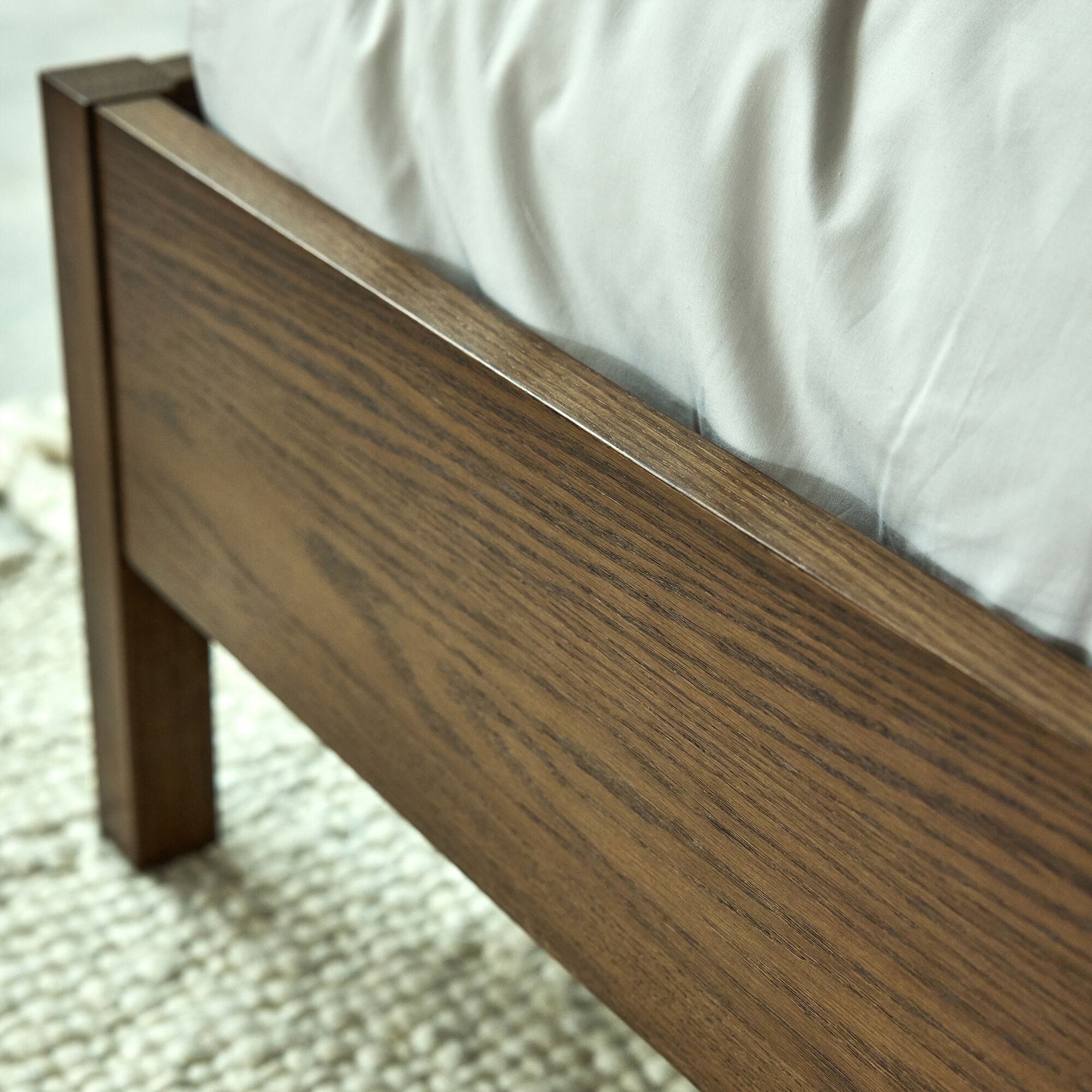 DAVI - Lit 2 places en bois 160x200cm - bois foncé