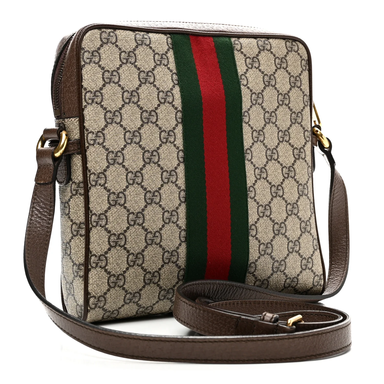GG Supreme Monogram Web Small Ophidia Messenger Bag Brown - Top Club