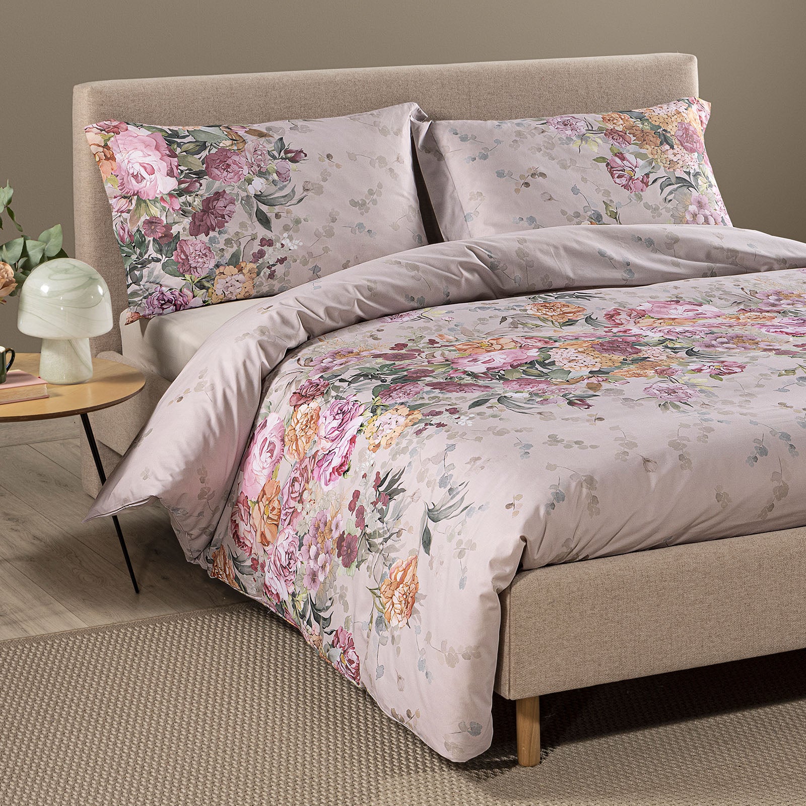 Copripiumino Con Federe In Cotone Ikebana Matrimoniale Unica Caleffi