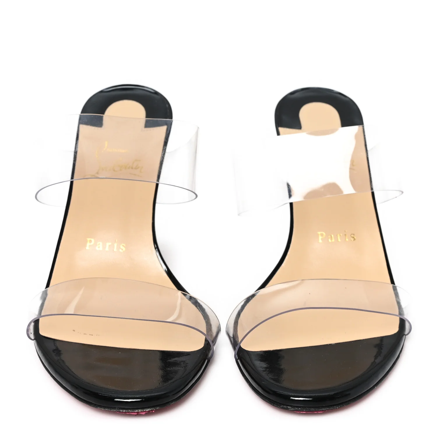 Patent PVC Just Nothing 85 Slide Sandals 38.5 Black - Top Club