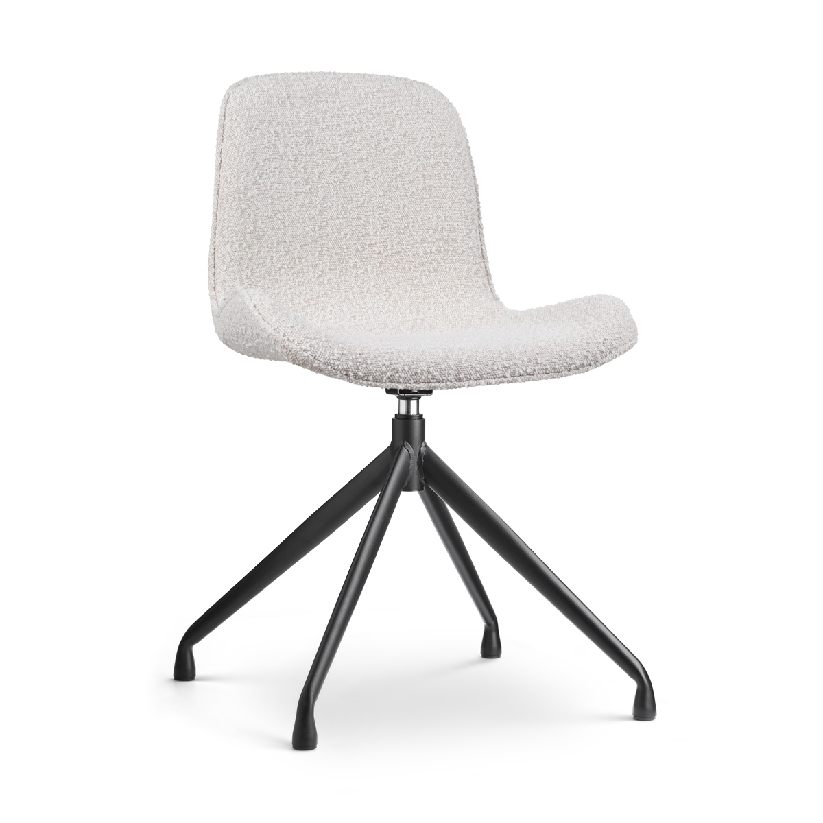 Eetkamerstoel Nola-Fé bouclé beige - zwart onderstel