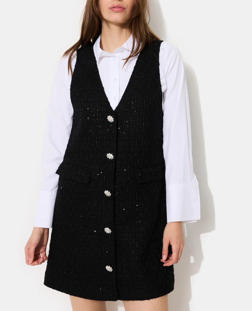 Pimkie Robe chasuble en tweed avec sequins