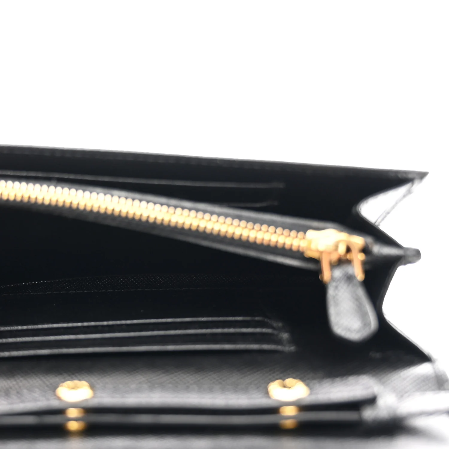 Saffiano Metal Flap Wallet With Strap Black - Top Club