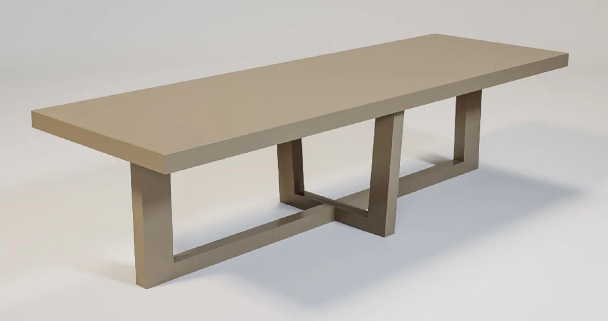 Luxury dining table matt taupe 300 x 100 x H. 78 cm - Rectangular solid wood kitchen table - Luxury solid wood dining room furniture