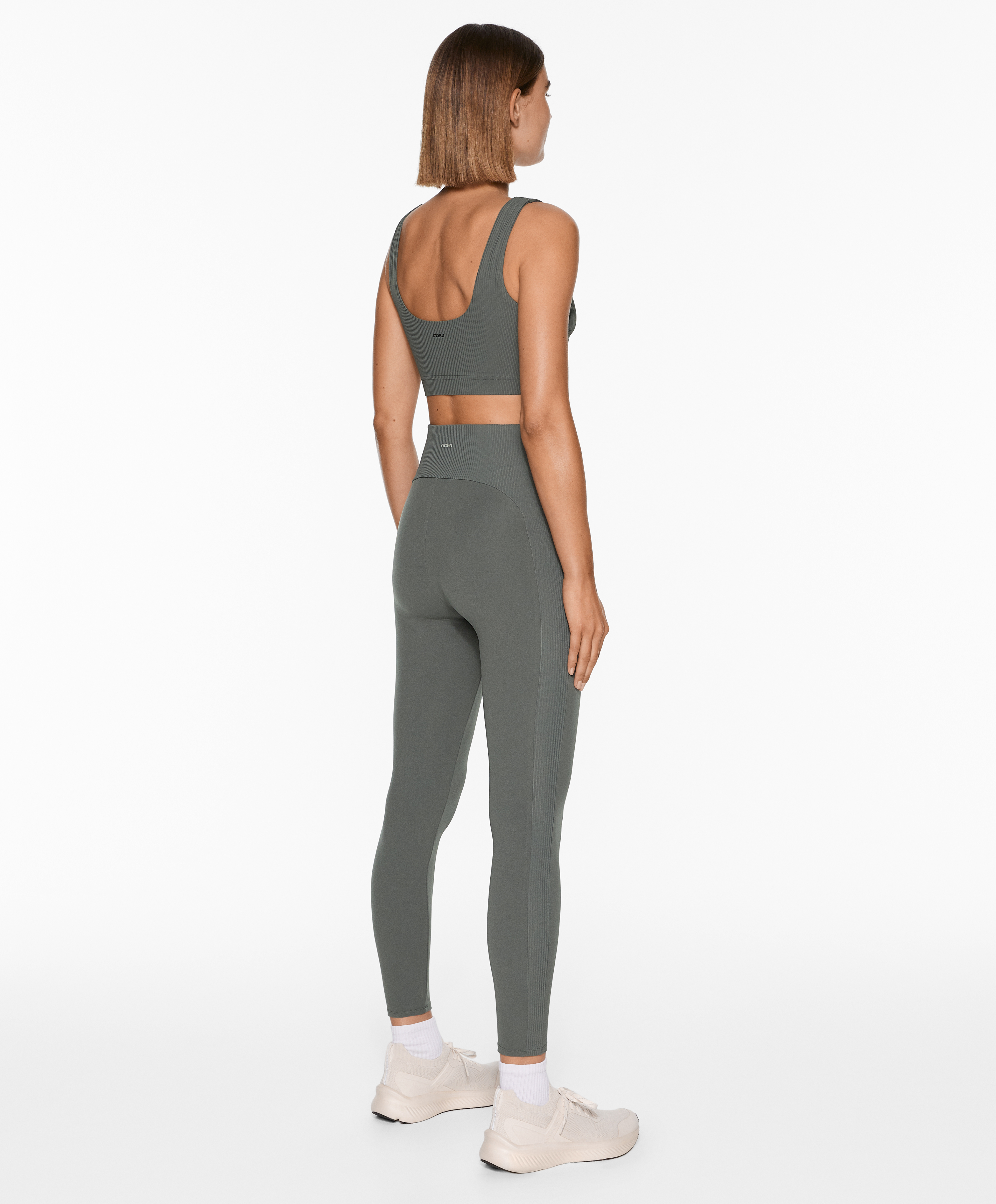 OYSHO Comfortlux high-rise rib 65cm ankle-length leggings