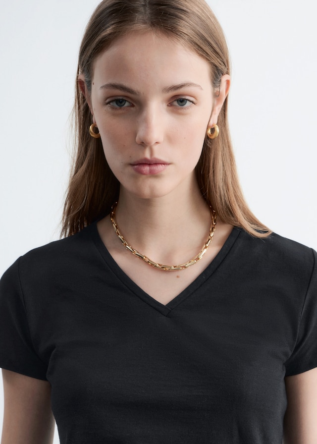& Other Stories COTTON V-NECK T-SHIRT