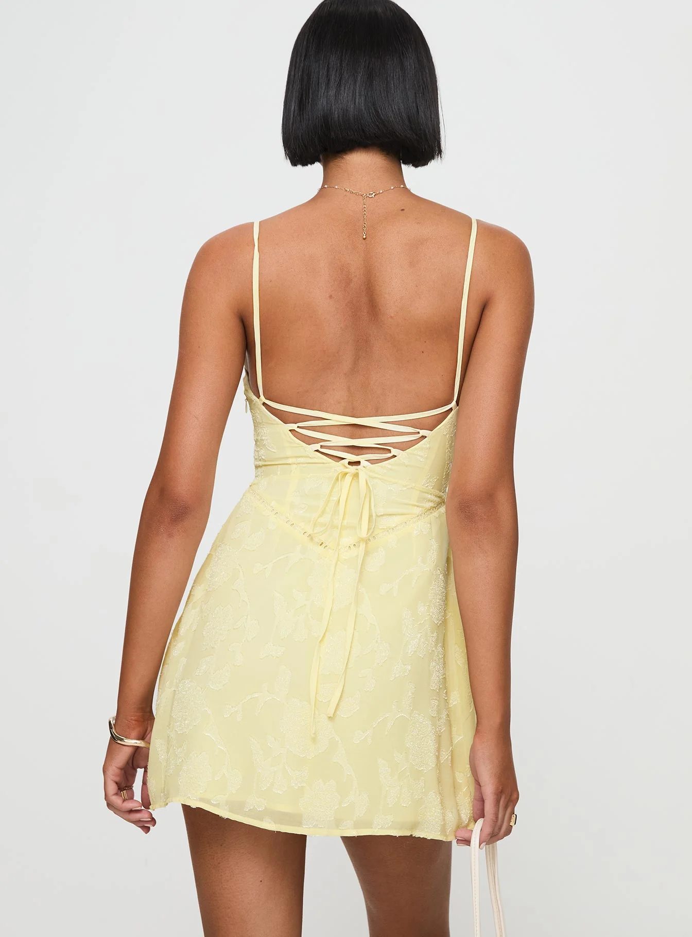 South Of France Mini Dress Yellow Petite