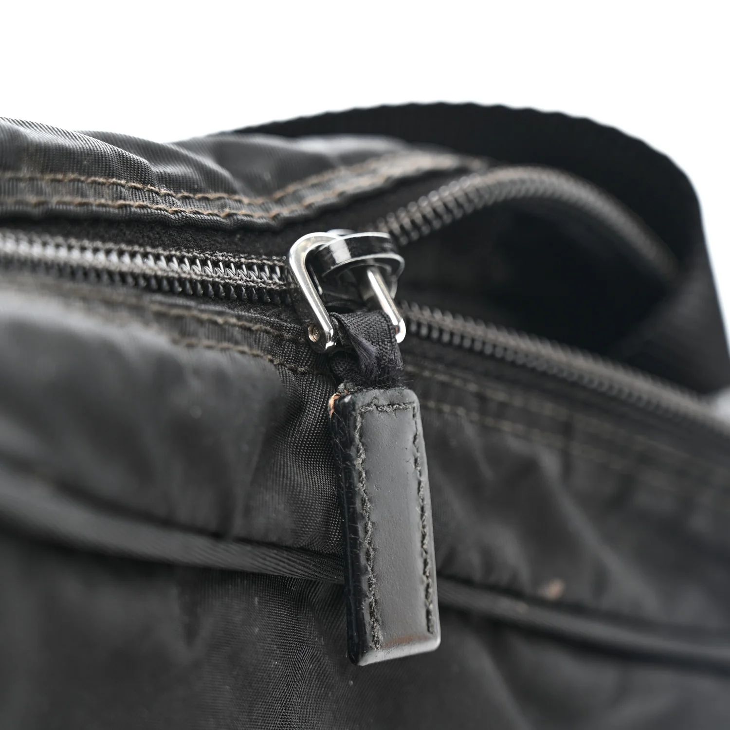 Tessuto Nylon Triangle Shoulder Bag Black - Top Club