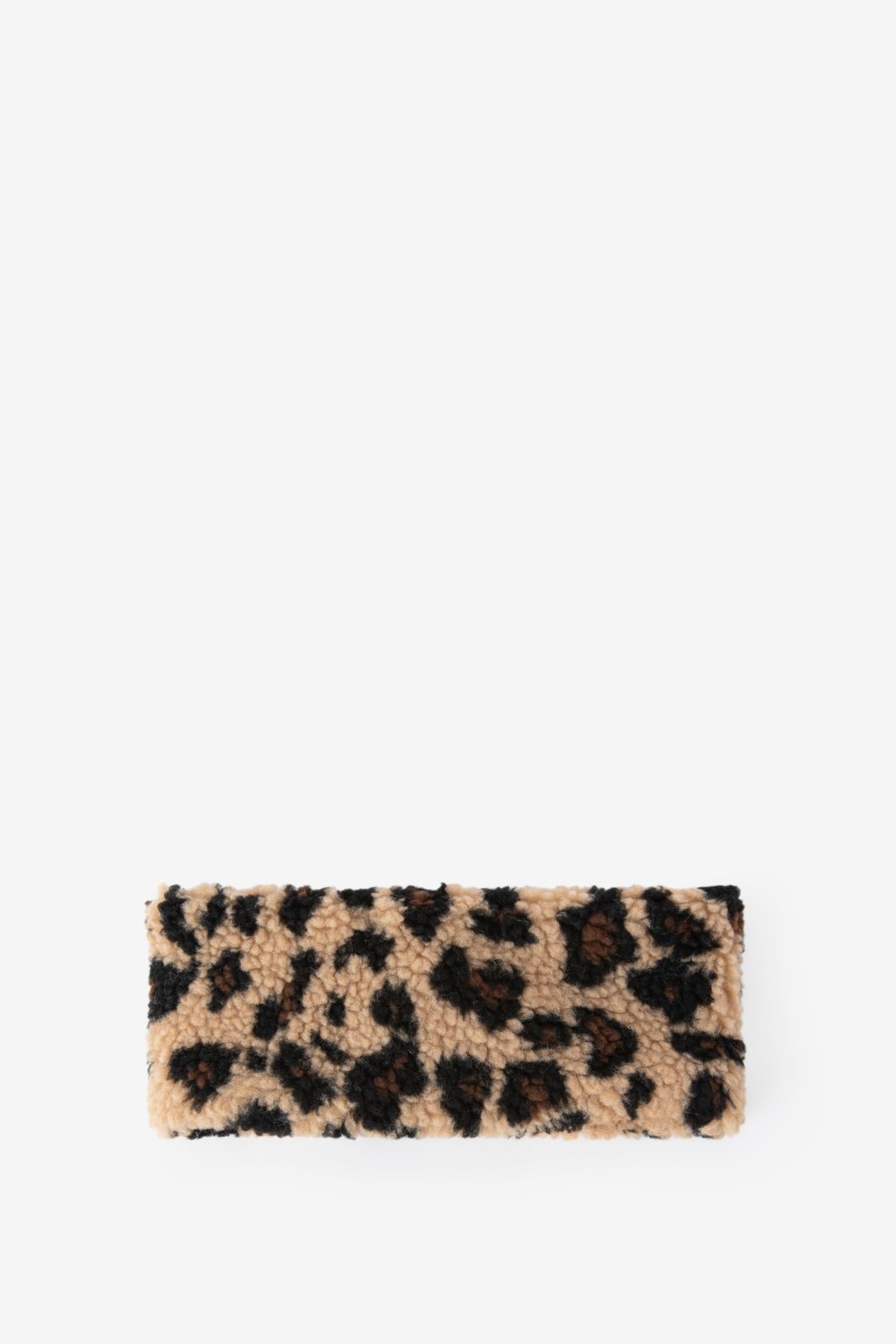 Bruine teddy haarband met leopard print