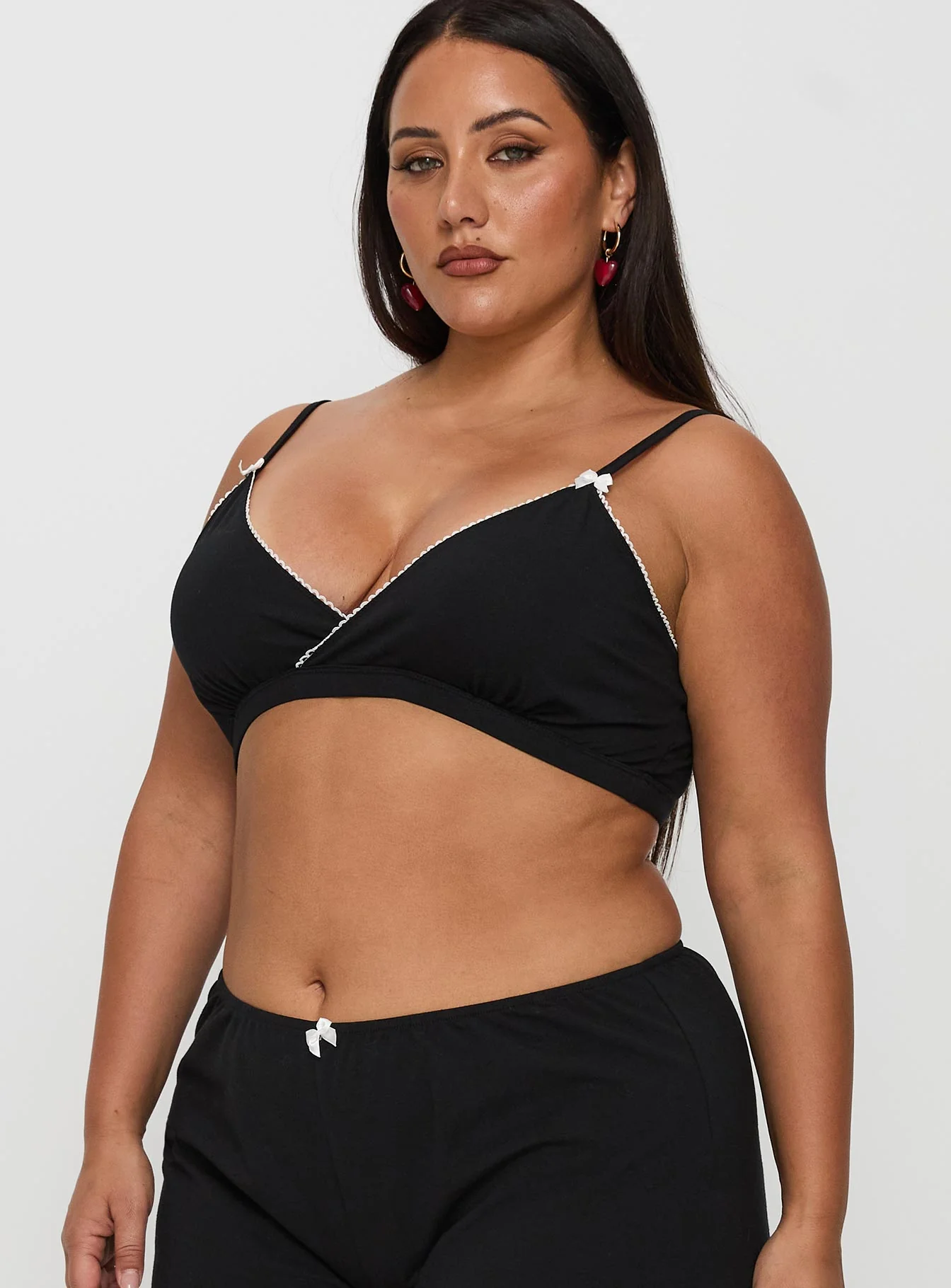 Slumber Jersey Sleep Bralette Black Curve