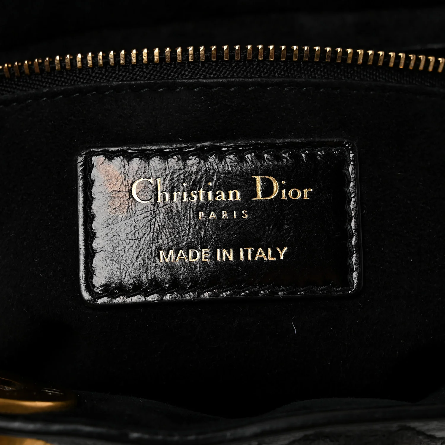 Crinkled Patent Cannage Medium Bohemian Lady Dior Black - Top Club