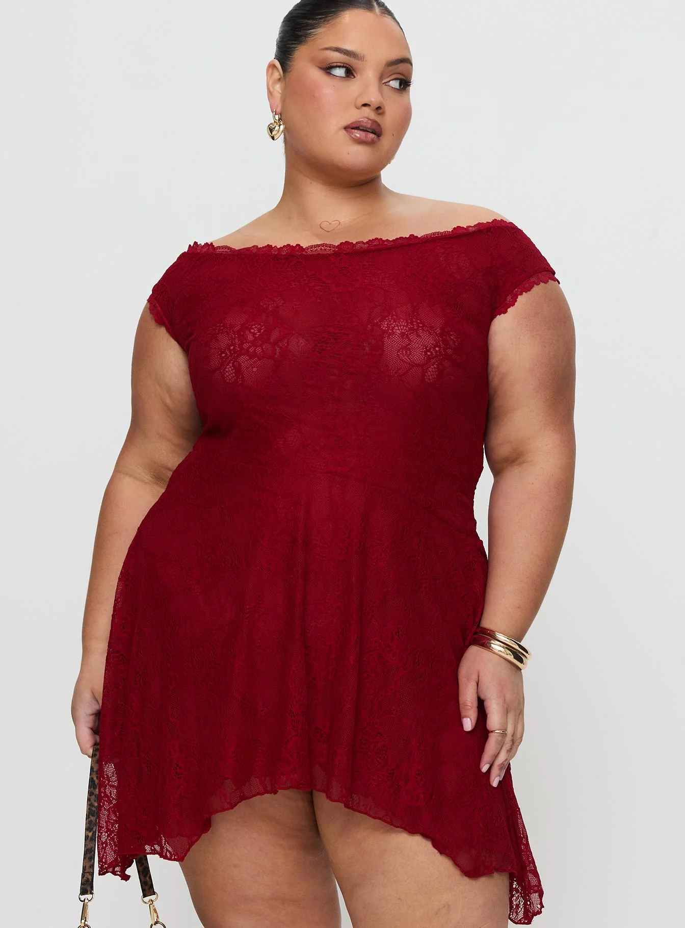 La Dolce Vita Lace Mini Dress Red