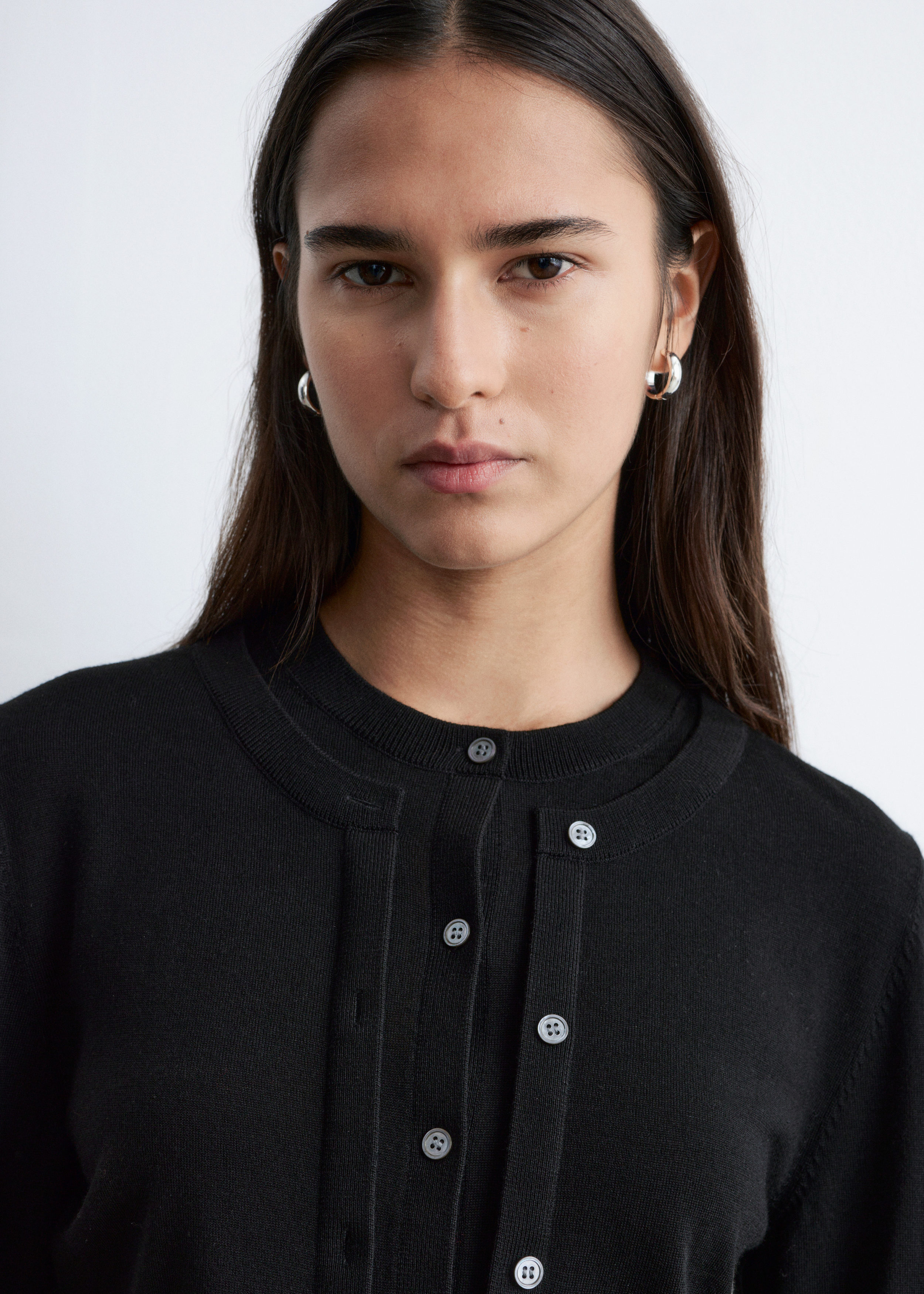 & Other Stories DOUBLE-LAYER MERINO WOOL CARDIGAN