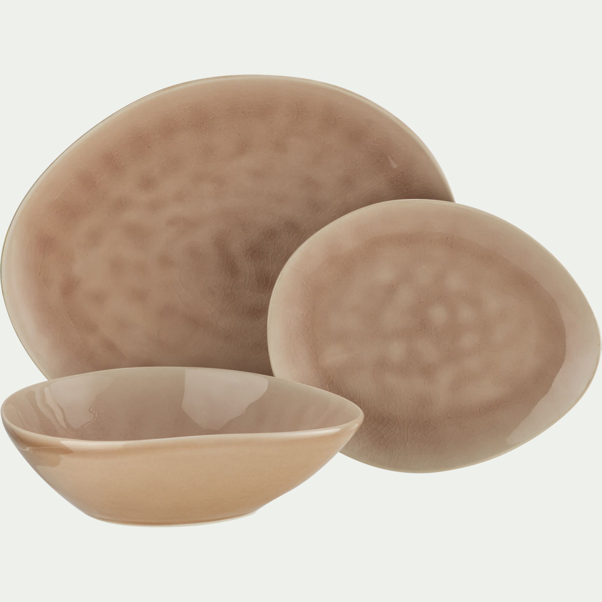 INDIE - Assiette creuse grès D20,7cm - rose