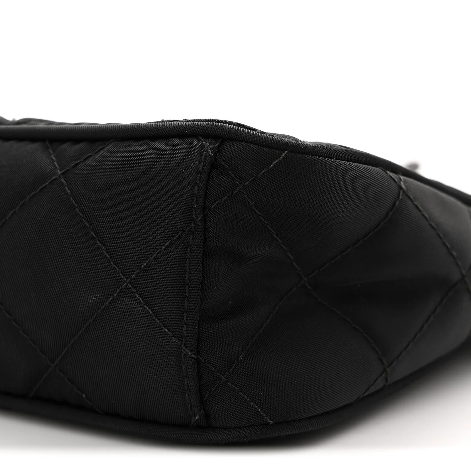 Nylon Tessuto Impuntu Quilted Crossbody Bag Black - Top Club