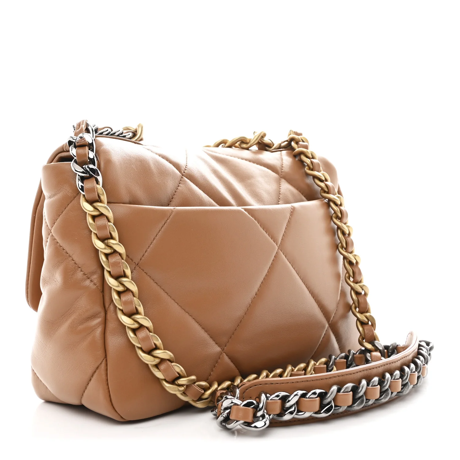 Lambskin Quilted Medium Chanel 19 Flap Brown - Top Club