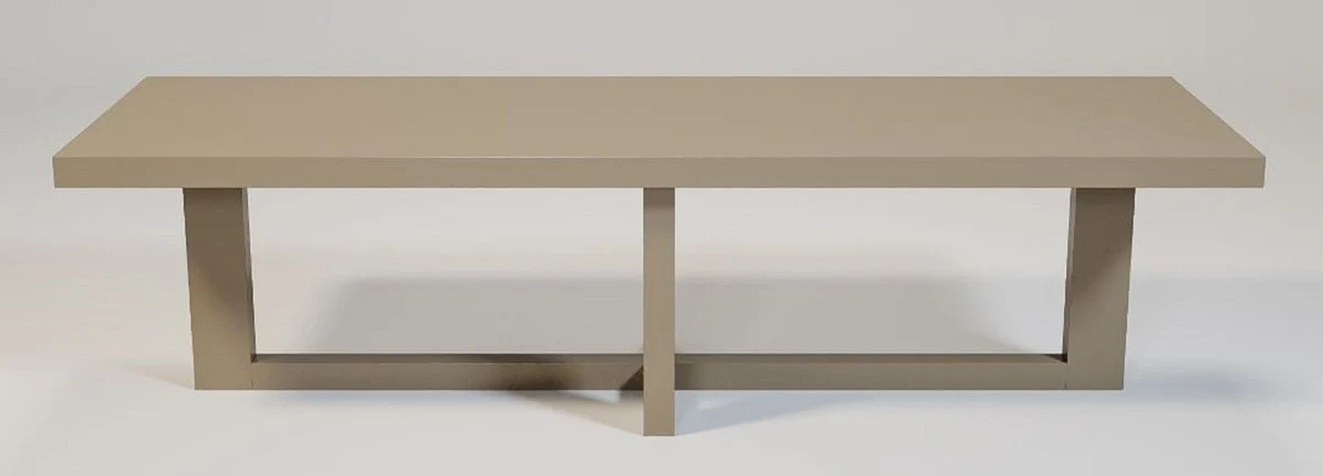 Luxury dining table matt taupe 300 x 100 x H. 78 cm - Rectangular solid wood kitchen table - Luxury solid wood dining room furniture