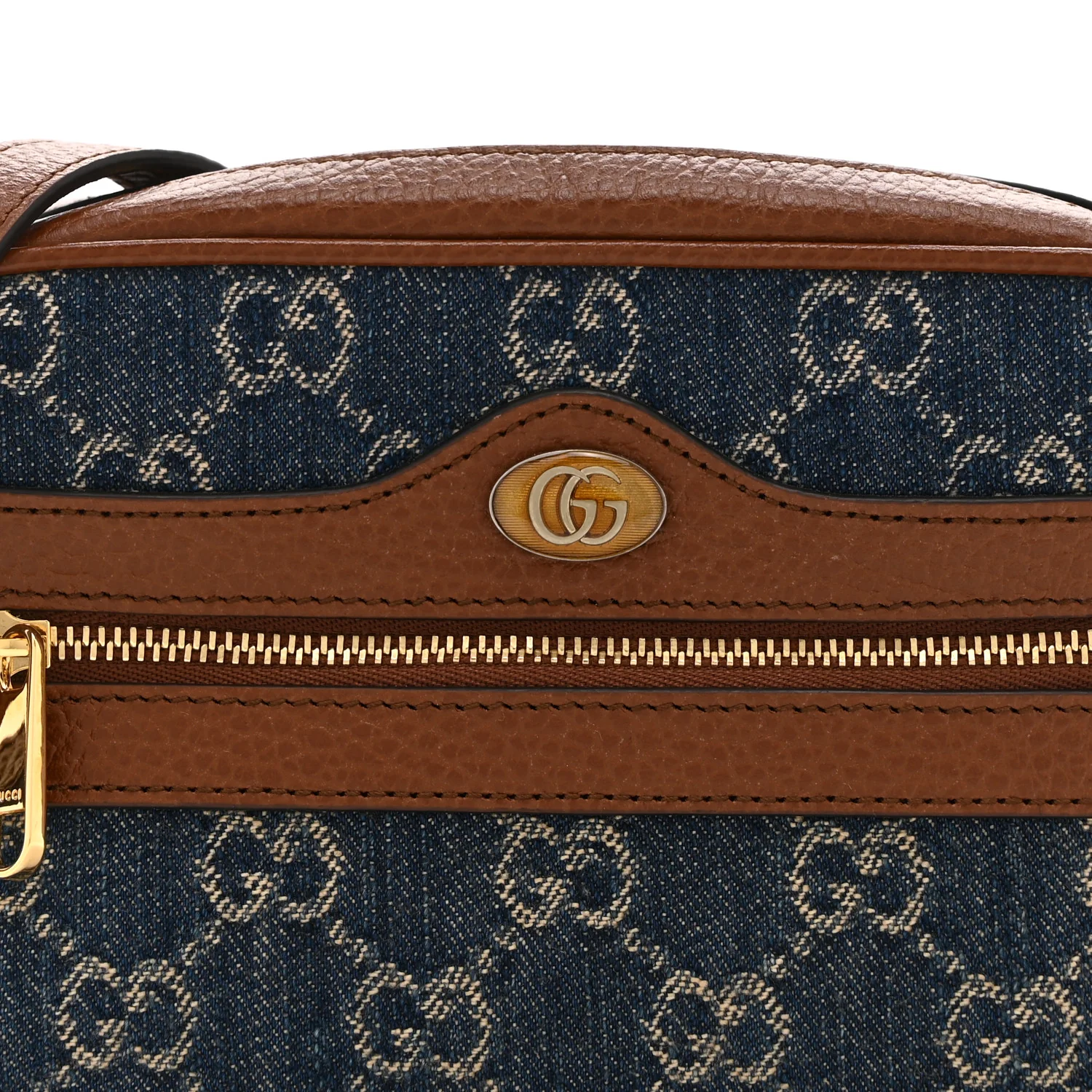New Denim GG Monogram Dollar Calfskin Mini Ophidia Shoulder Bag Blue Tea Cuir Epilog - Top Club