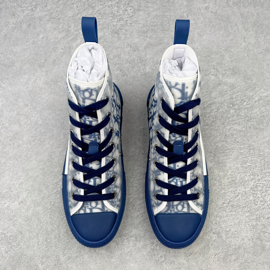 Dior 迪奥 B23 满印logo 高筒 休闲鞋 运动鞋 板鞋 男鞋 女鞋 蓝色 3SH118YNT_H565 - Sneaker Replica Workshop