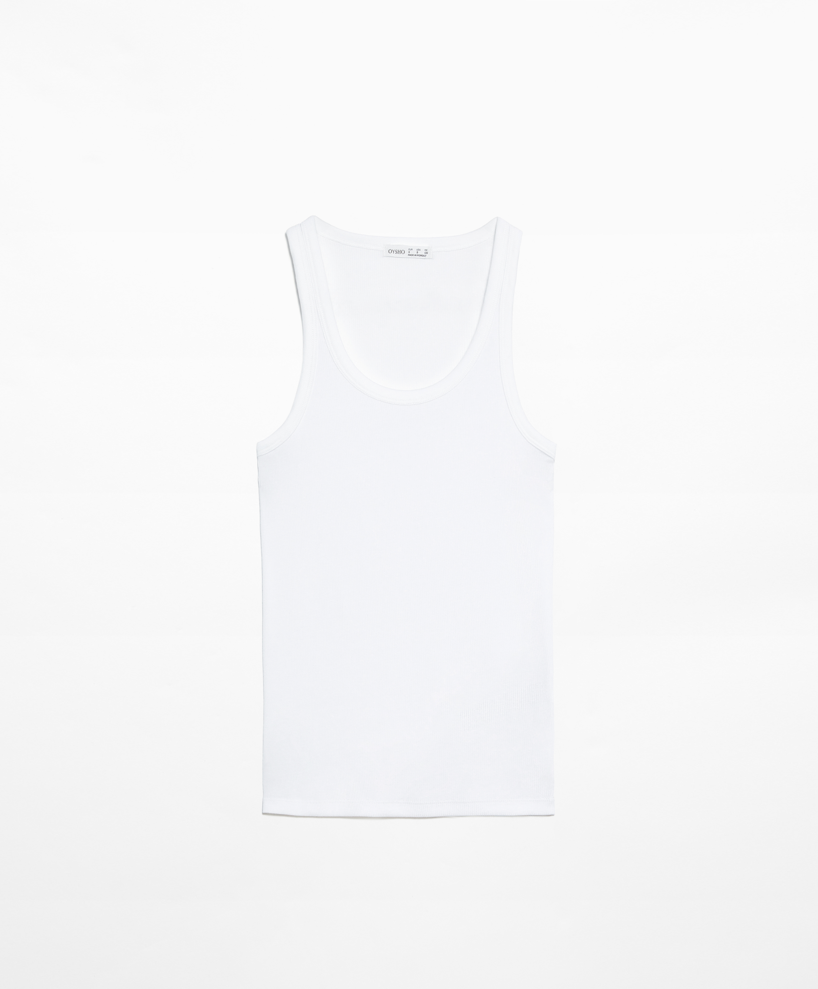 OYSHO Rib vest top with cotton and modal