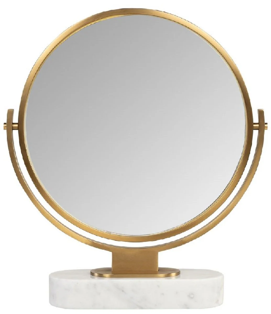 Luxury make-up mirror gold / white H. 51 cm - dressing table mirror