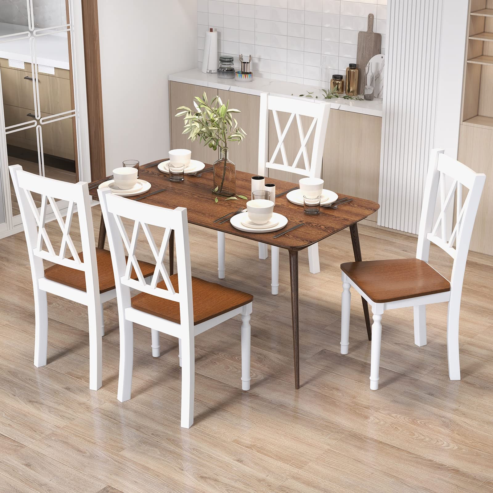 BEFOUNDLOVELY Dining Room Chairs Set of 4 White