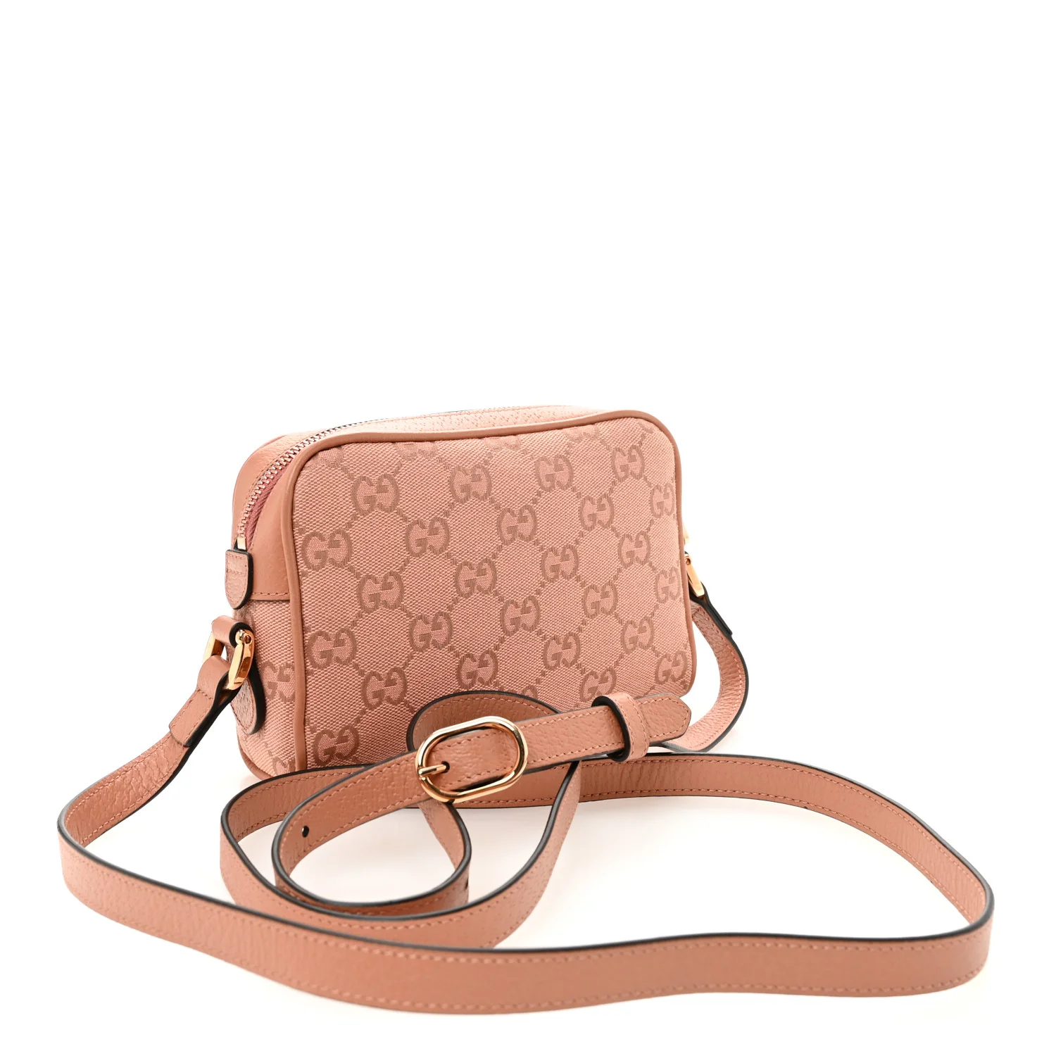 Monogram Textured Dollar Calfskin Mini Ophidia Shoulder Bag Cloche Rose Pink - Top Club