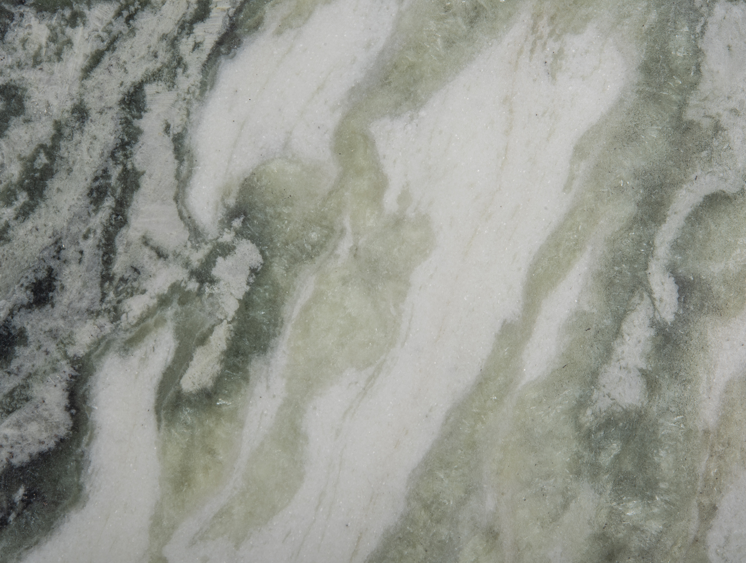 Table Force wide marble himalayan green, black mango wood base