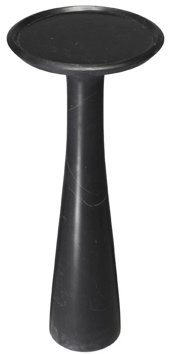Luxury side table black Ø 30 x H. 71.5 cm - Round side table made of high-quality marble - Luxury living room furniture