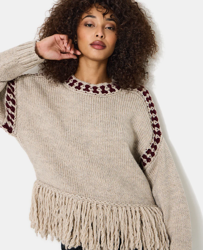 Pimkie Pull avec franges et détails contrastés
