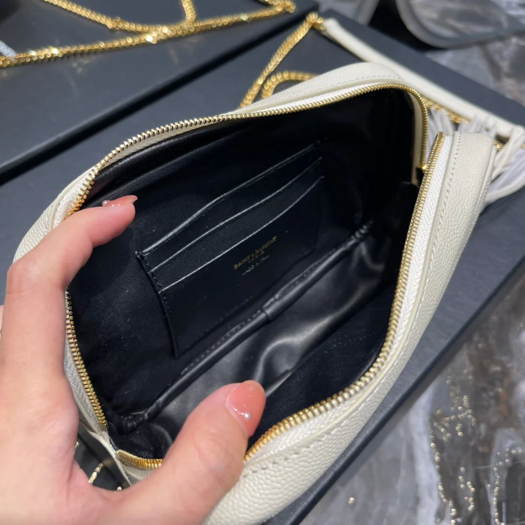 Ysl Loulou Mini Camera Bag 18cm White - Top Club