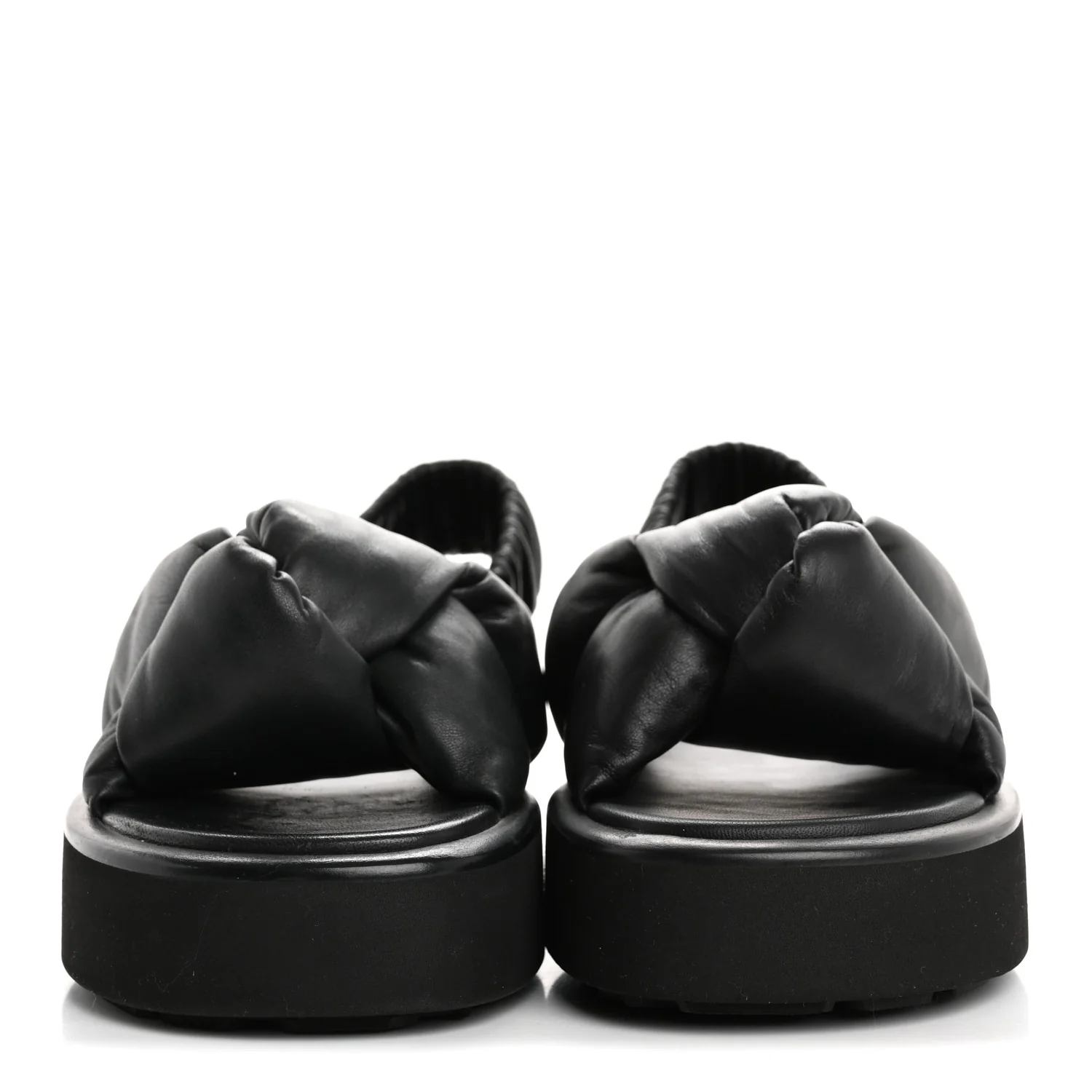 Padded Nappa Flatform Sandals 35 Black - Top Club