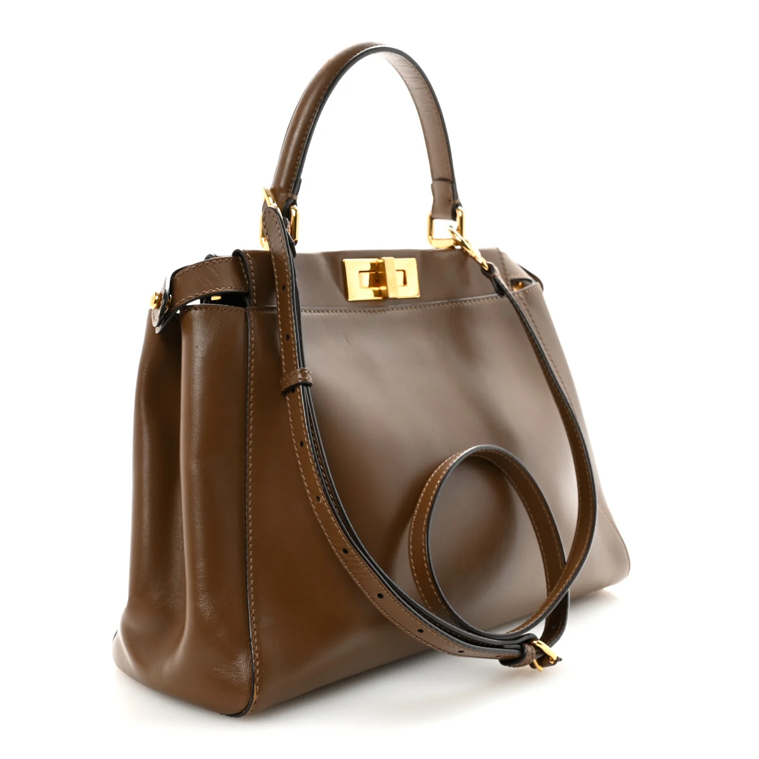 Vitello Morgan Fabric Jacquard Pequin Medium Peekaboo Iconic Satchel Foresta Tobacco Black - Top Club