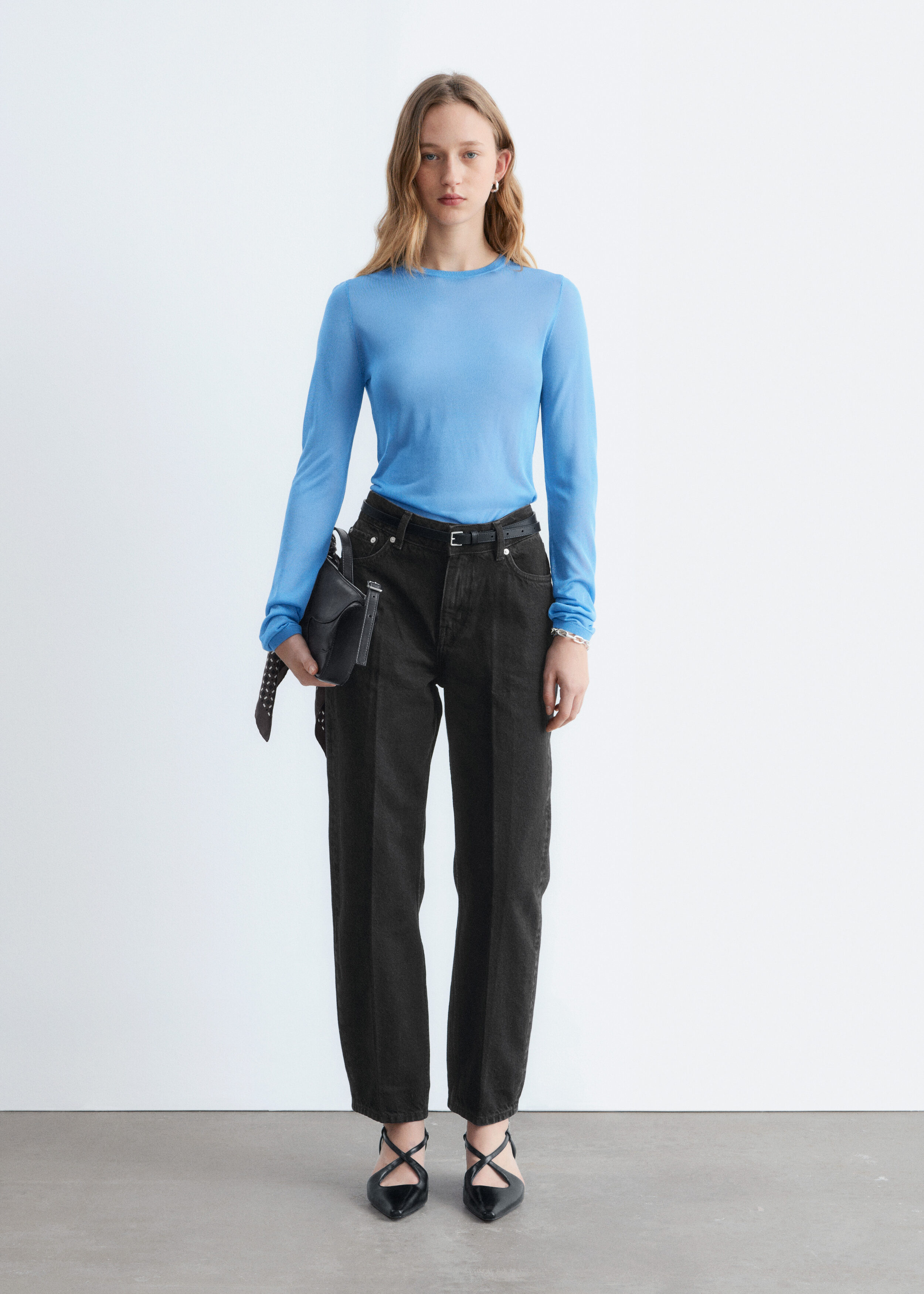 & Other Stories FINE-KNIT SHEER TOP