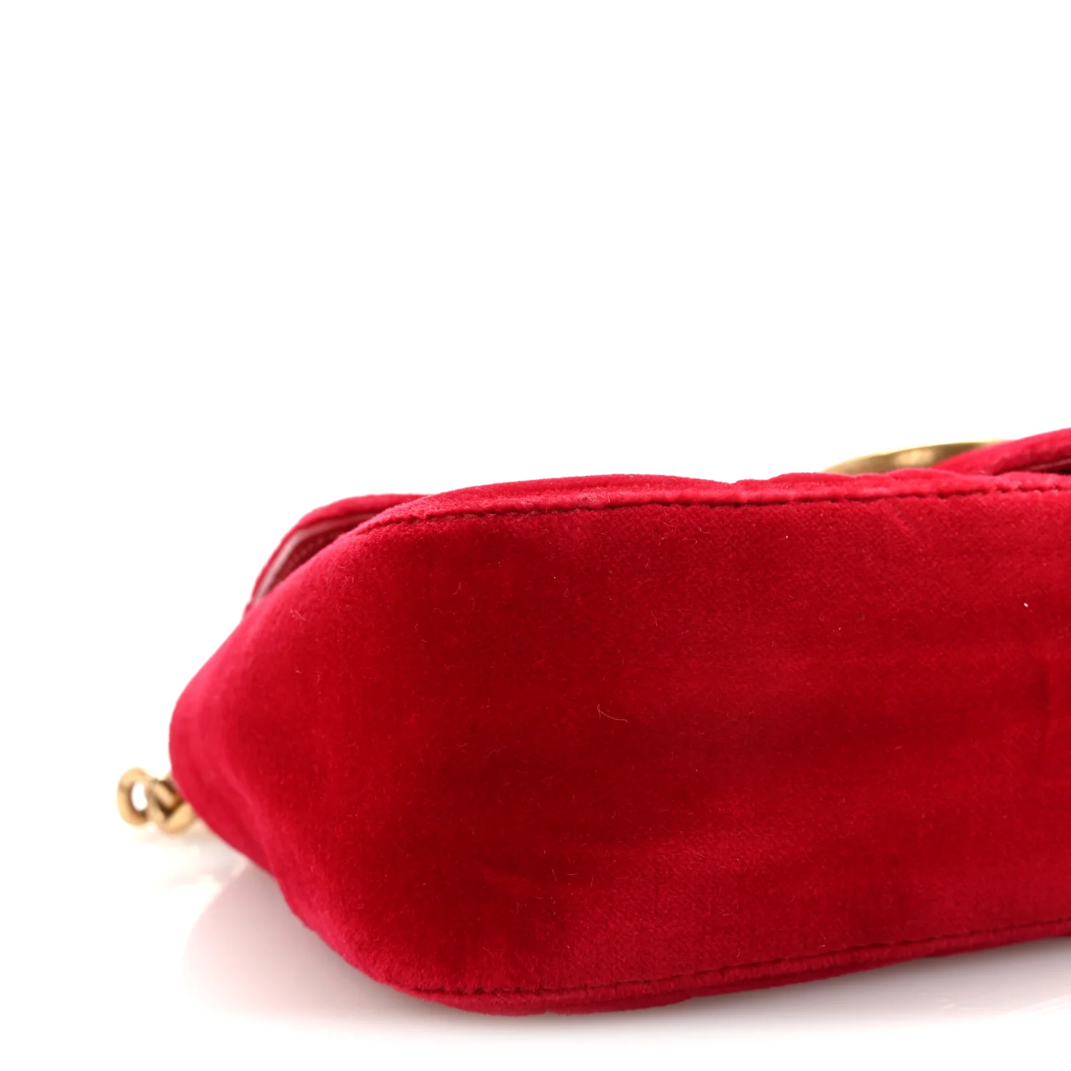 Velvet Matelasse Mini GG Marmont Shoulder Bag Hibiscus Red - Top Club