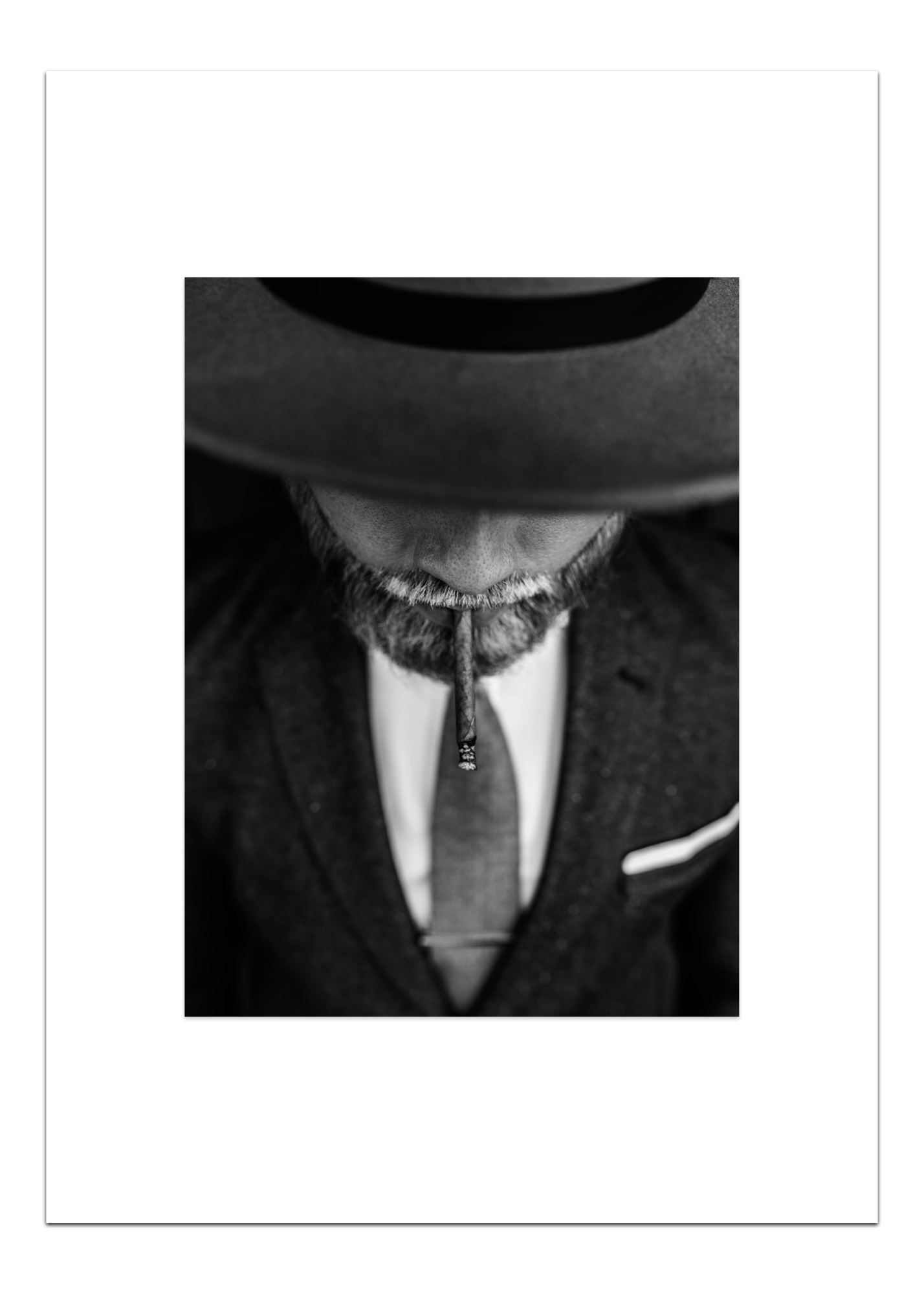 Poster Man met Hoed 30 x 40 cm