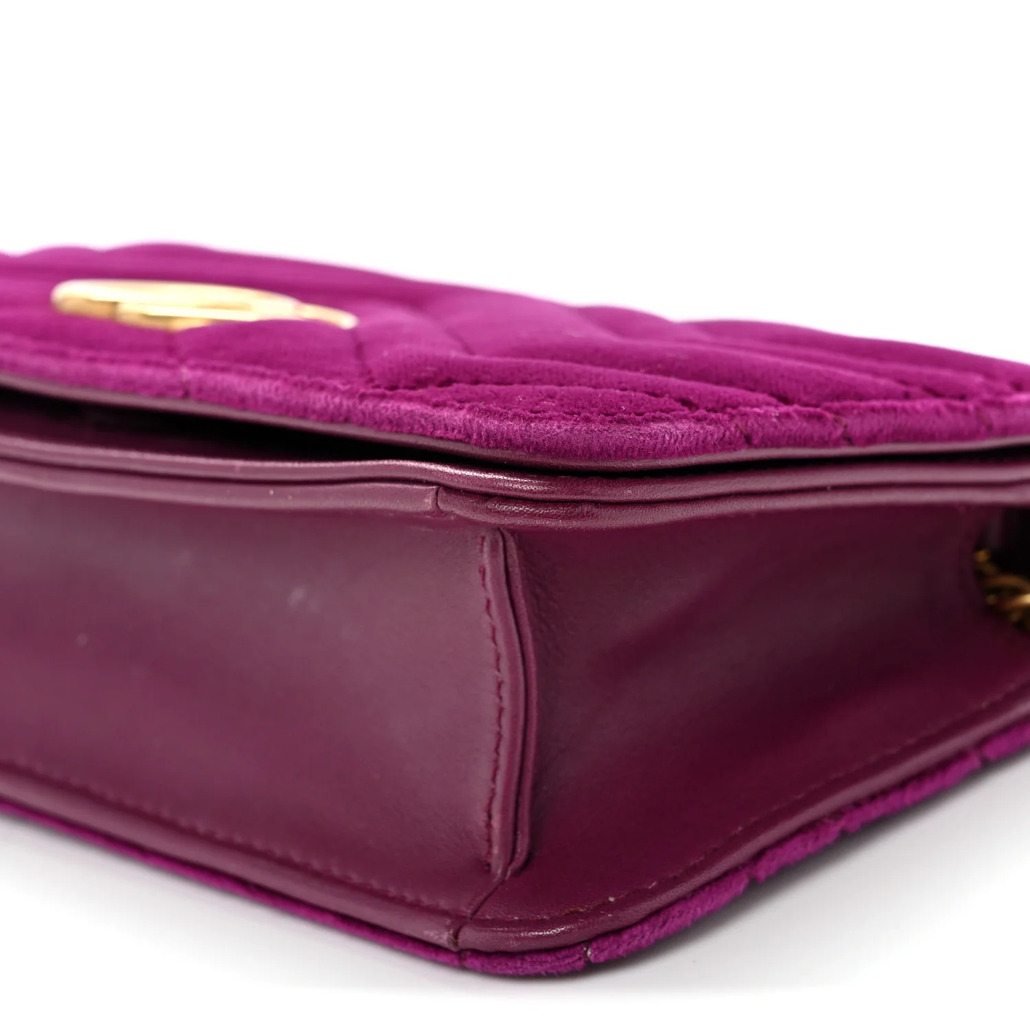 Velvet Matelasse GG Marmont Mini Bag Fuchsia Violet Cyclamen - Top Club