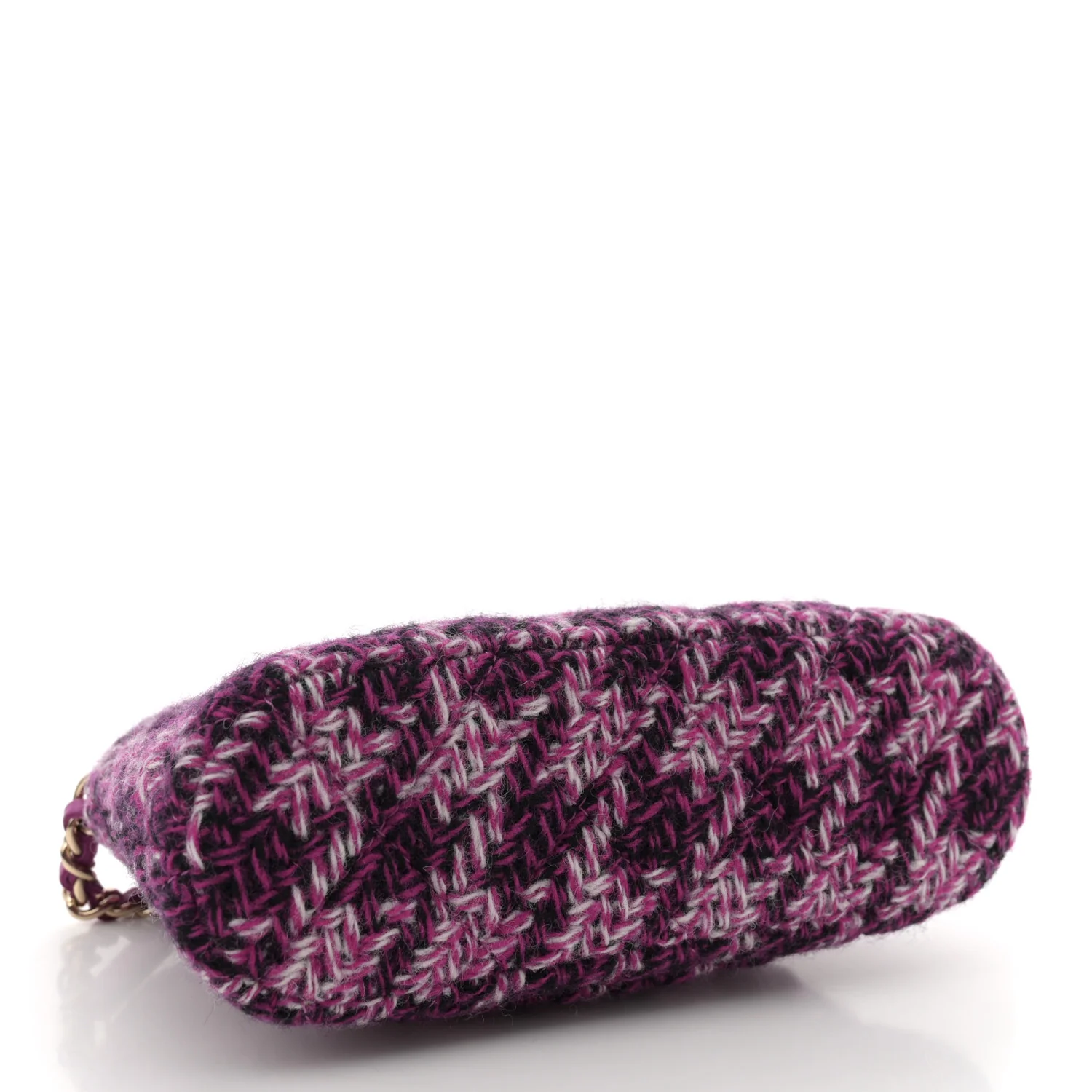 Tweed Quilted Mini Clutch With Chain Purple - Top Club