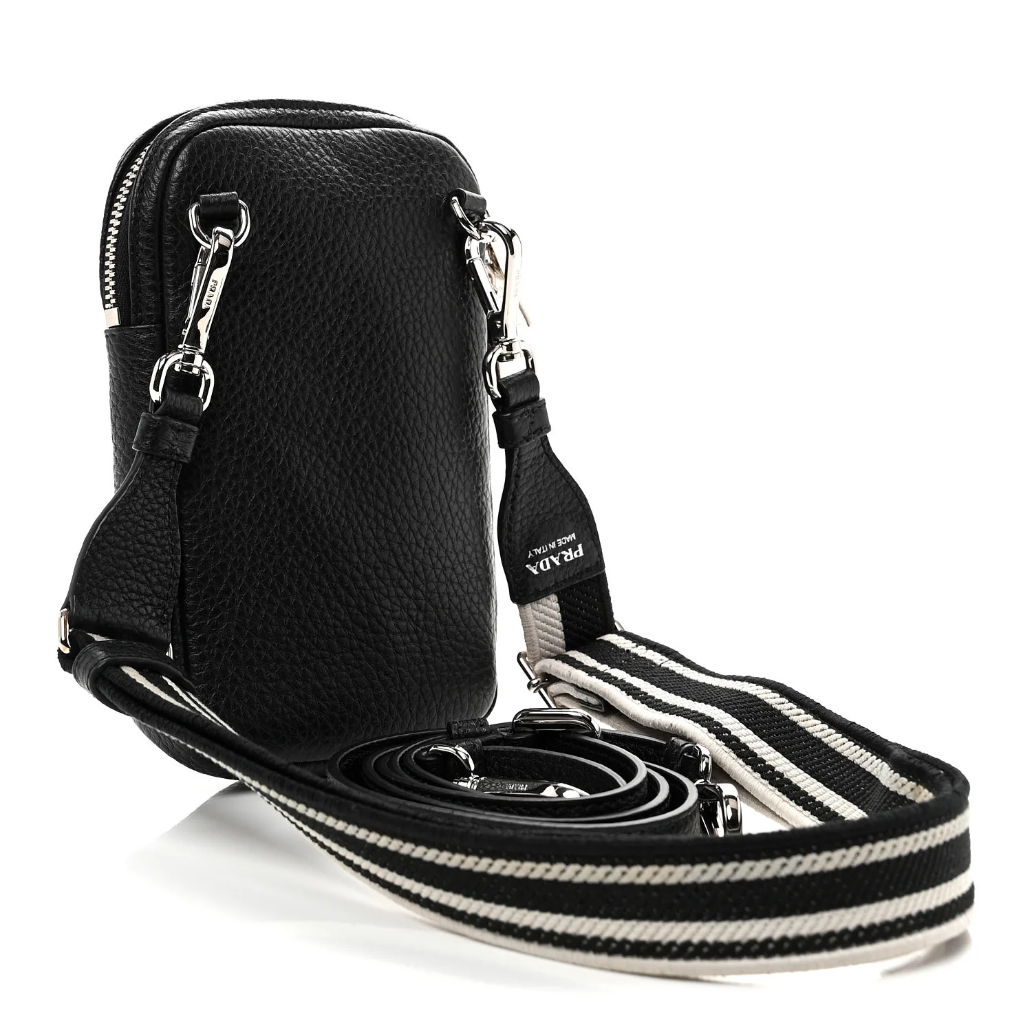 Vitello Daino Soft Mini Crossbody Bag Black - Top Club