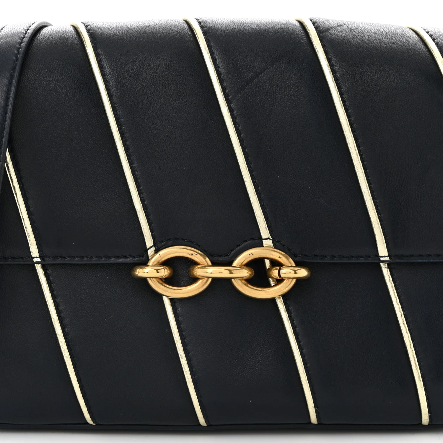 Lambskin Quilted Le Maillon Satchel Marine - Top Club