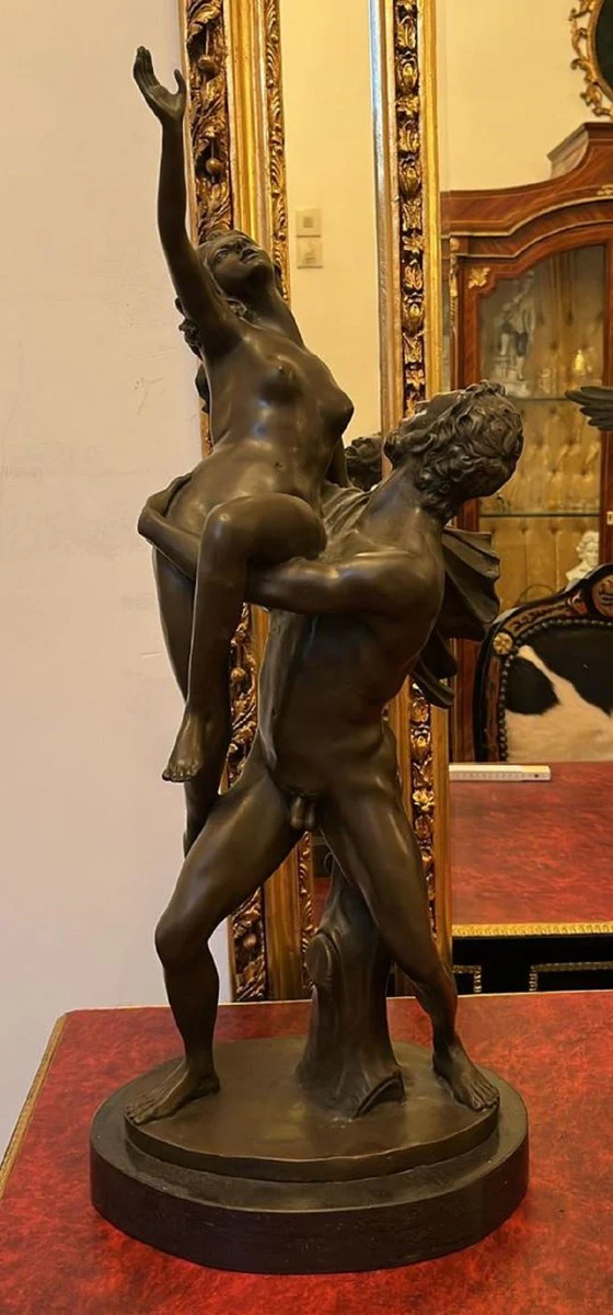 Art Nouveau bronze decorative sculpture man & woman H. 70 cm