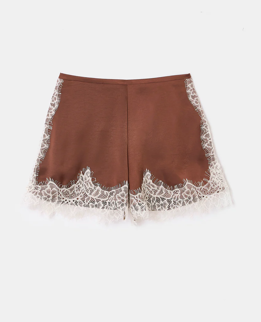 Pimkie Short en satin avec dentelle