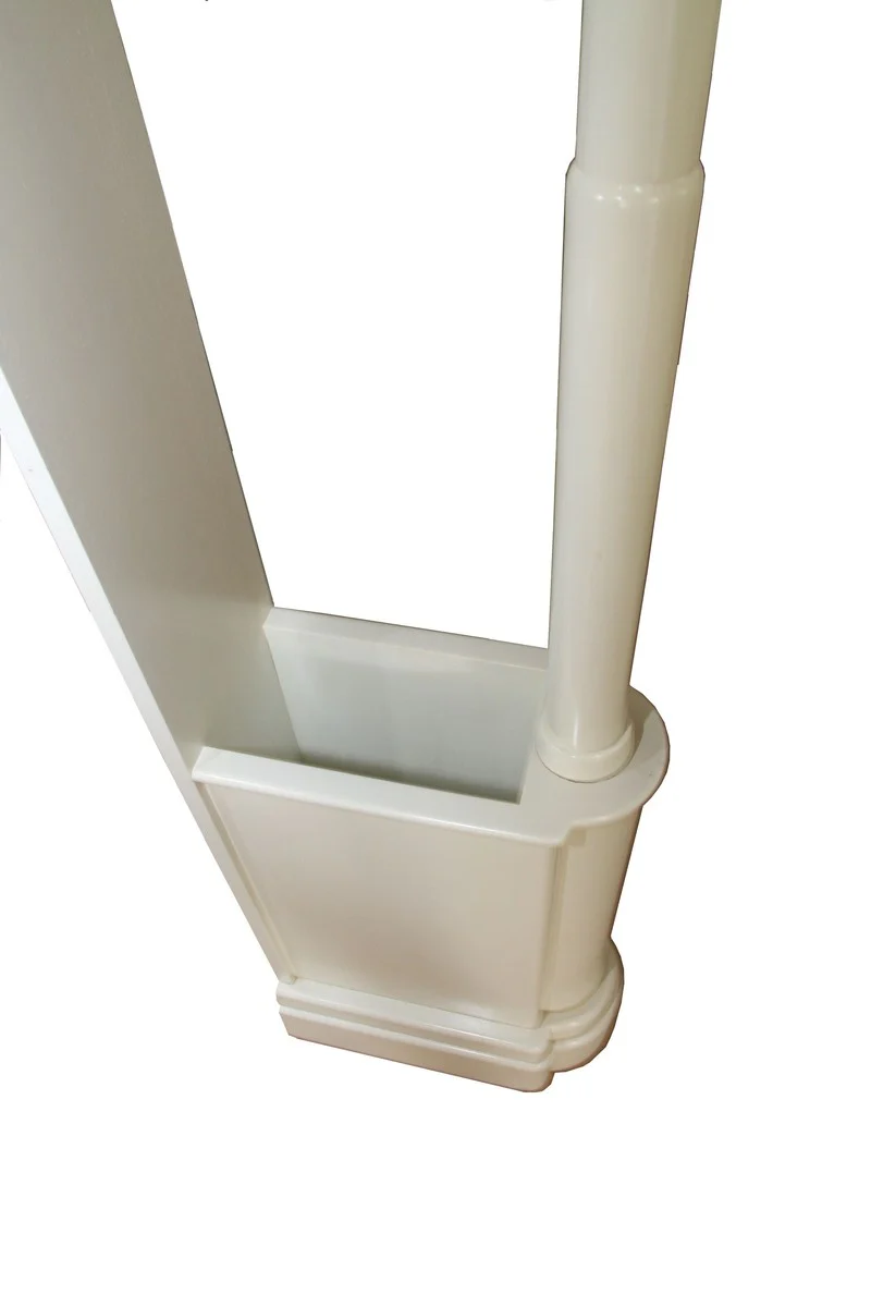 Baroque coat stand cream made of solid oak wood with umbrella compartment - height approx. 185 cm - antique look