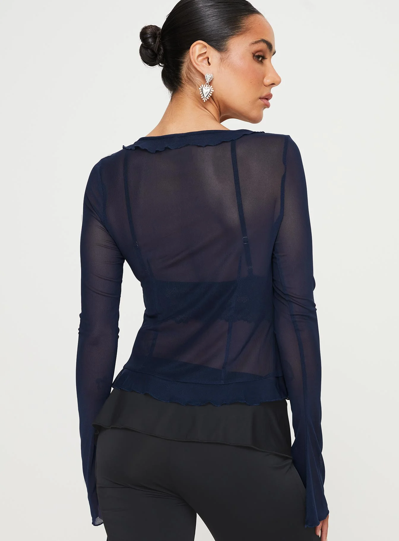 Everly Long Sleeve Top Navy