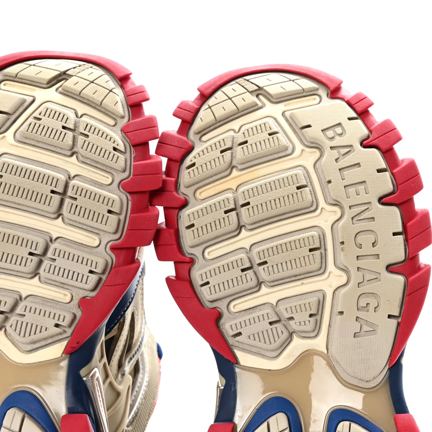 Rubber Mesh Bi-Color Womens Track.2 Open Sneakers 39 Beige Blue Red - Top Club