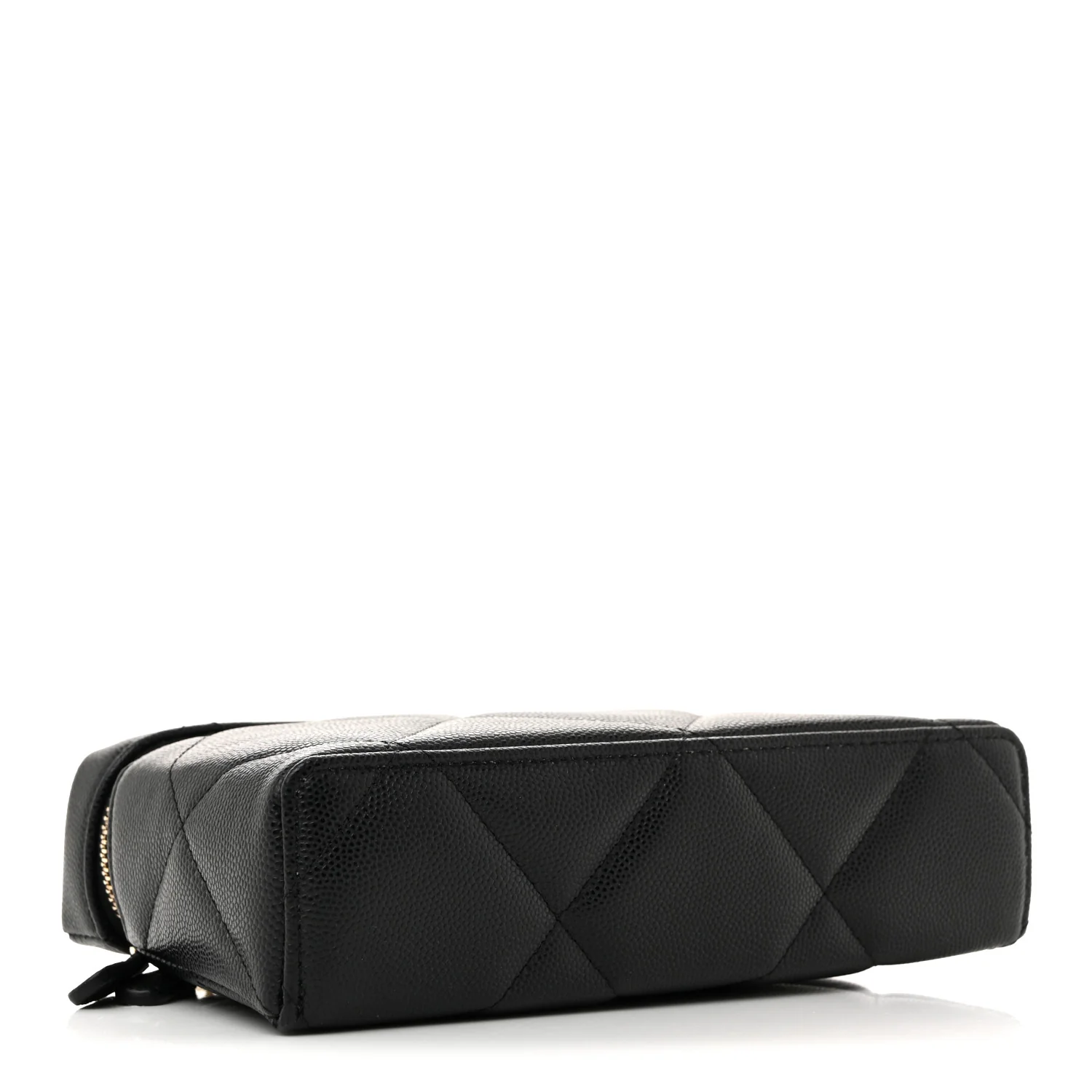 Caviar Quilted Top Handle Slim Vanity With Chain Black - Top Club
