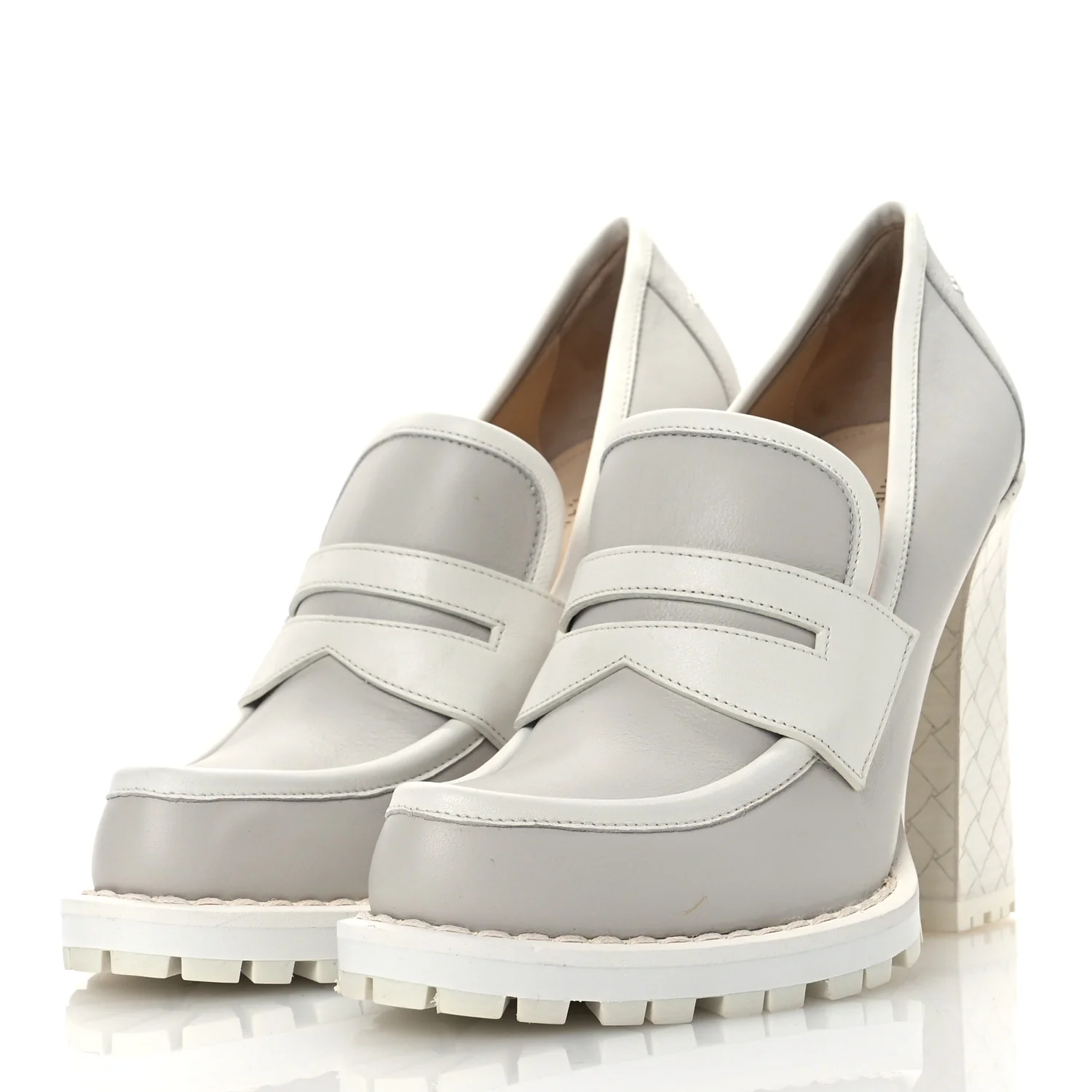 Calfskin Loafer Pumps 39.5 Mist Bianco - Top Club