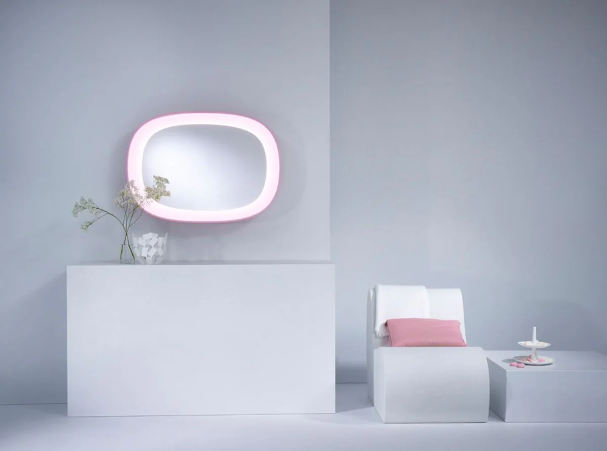 Luxury designer mirror pink 70 x H. 97 cm - designer wall mirror with light
